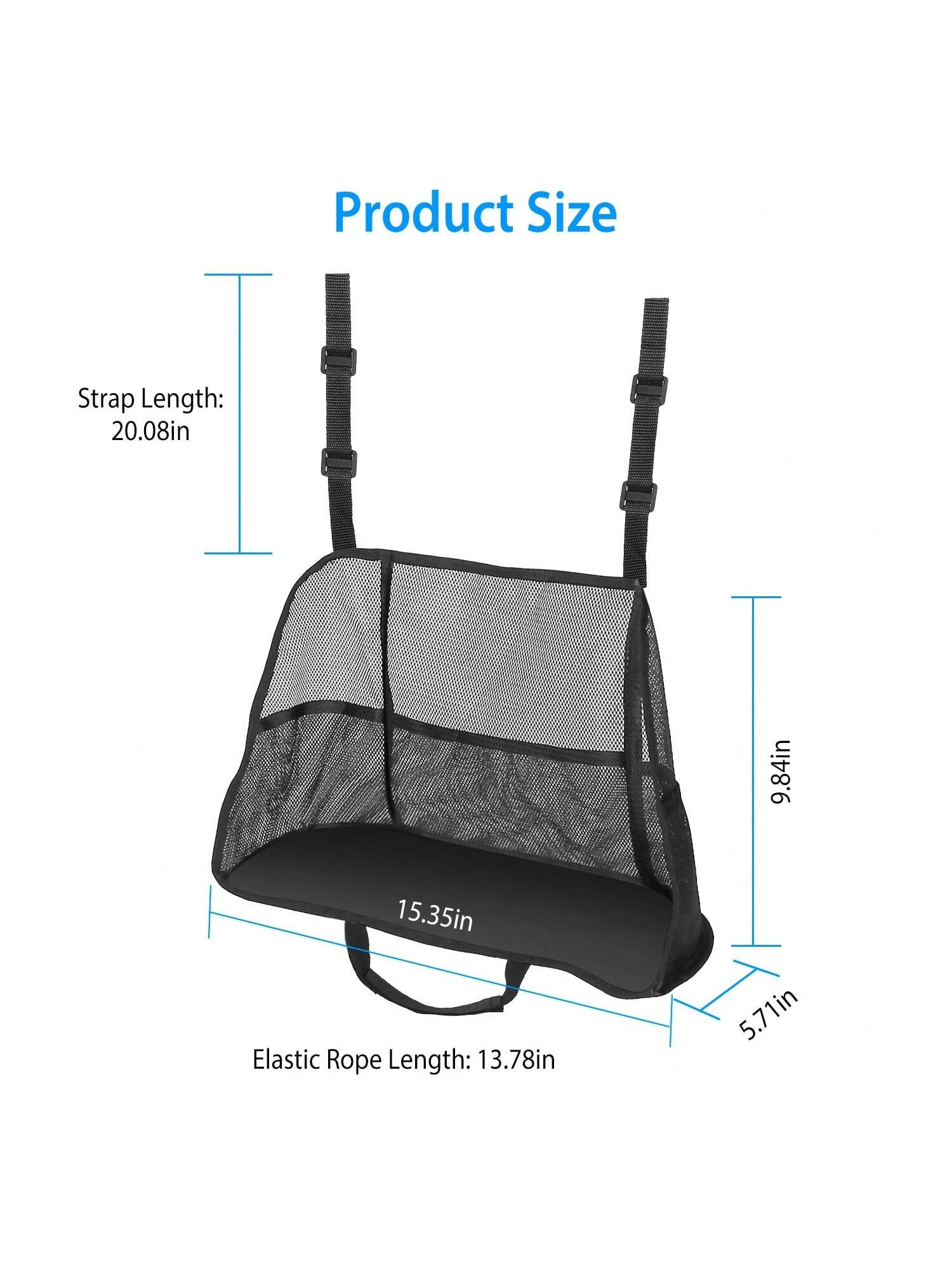 1Pc Car Net Pocket Handbag Holder Car Storage Netting Pouch Seat Side Storage Mesh Organizers Bag For Purse Phone Documents Barrier Pets Kids At Backseat