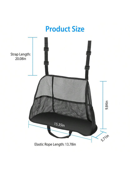1Pc Car Net Pocket Handbag Holder Car Storage Netting Pouch Seat Side Storage Mesh Organizers Bag For Purse Phone Documents Barrier Pets Kids At Backseat