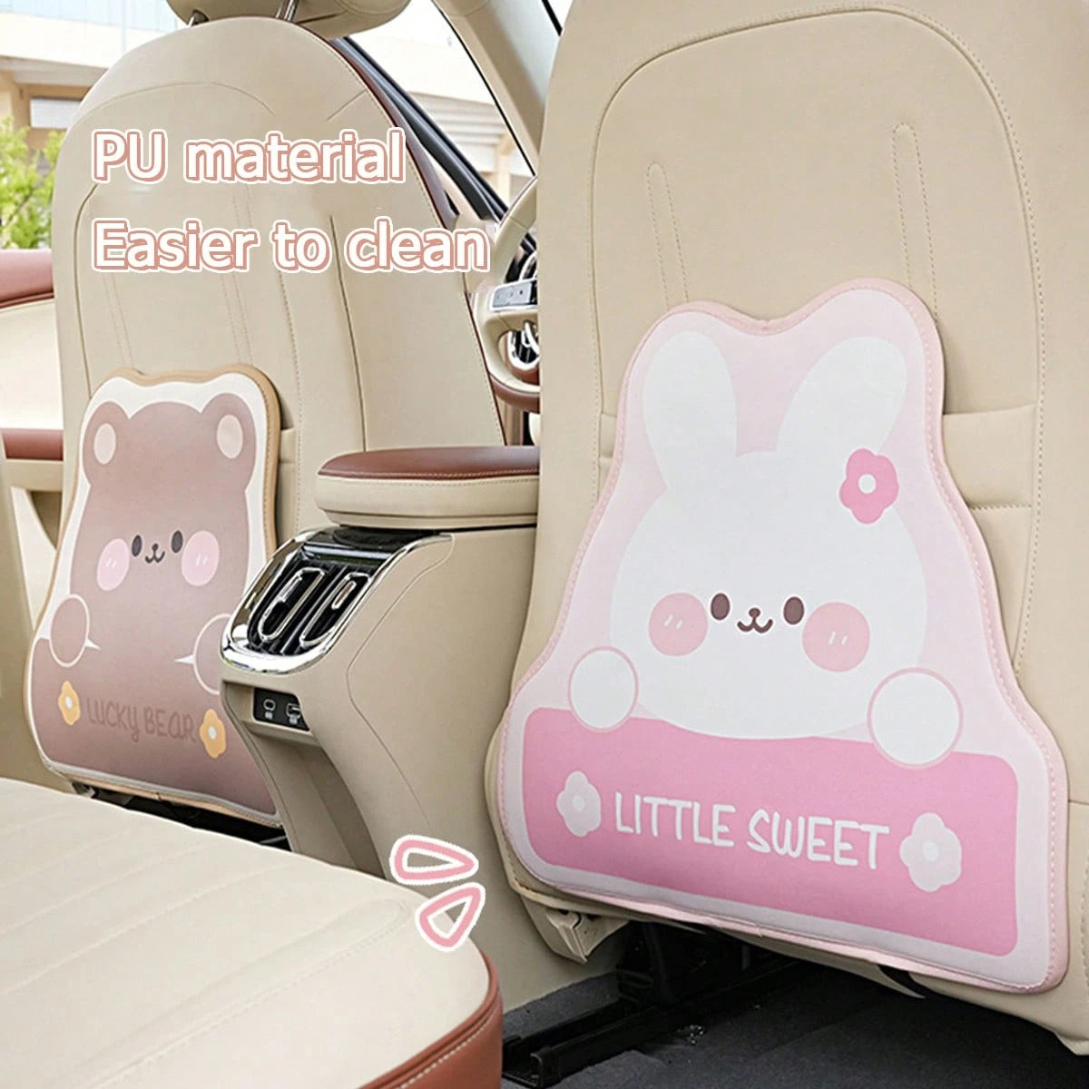 1pc Car Seat Kick Mat, Cute Tulip Car Rear Seat Protector Anti-Dirt Mat, Car Interior Accessories