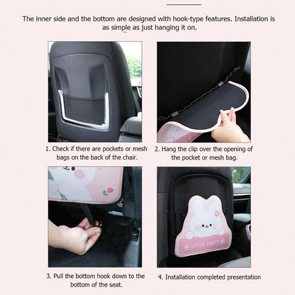 1pc Car Seat Kick Mat, Cute Tulip Car Rear Seat Protector Anti-Dirt Mat, Car Interior Accessories