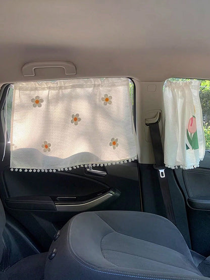 1pc Car Sunshade Side Curtain Suction Cup Type Interior Curtains Baby Children's Sunscreen Thermal Insulation Window Sunshade Curtains