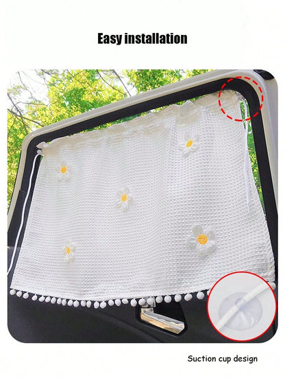 1pc Car Sunshade Side Curtain Suction Cup Type Interior Curtains Baby Children's Sunscreen Thermal Insulation Window Sunshade Curtains
