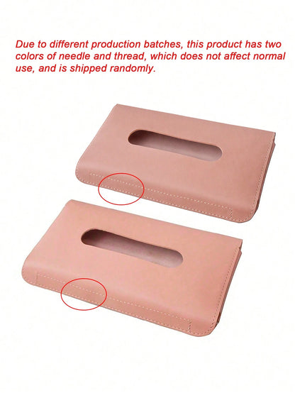 1pc Car Tissue Box, Universal Sun Visor Hanging Tissue Holder, Creative Armrest Storage Bag, Suitable For Various Car Models, Enhance Interior Cleaning Convenience, Ideal Gift For Women, Car Accessori