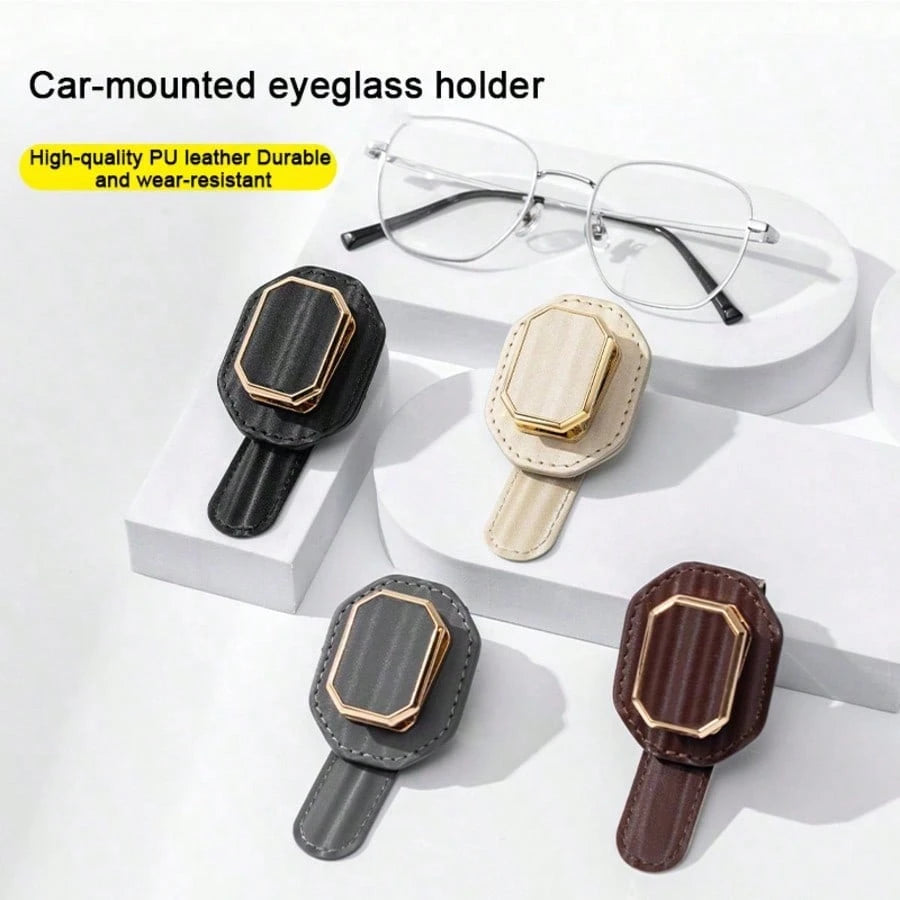 1pc Car Visor Glasses Holder Premium Design Unisex Car Interior Sun Visor Fashion Glasses Storage Clip