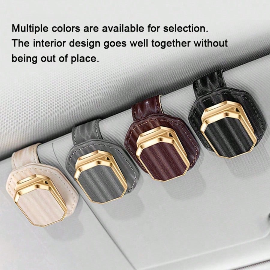 1pc Car Visor Glasses Holder Premium Design Unisex Car Interior Sun Visor Fashion Glasses Storage Clip