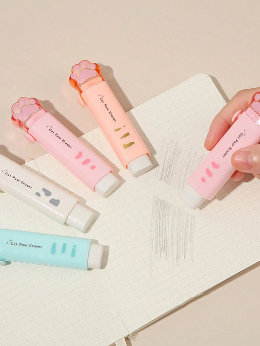 1pc Cat Paw Eraser Pencil Cleaner Super Cute Correction Tool Office & School Supplies, Back To School