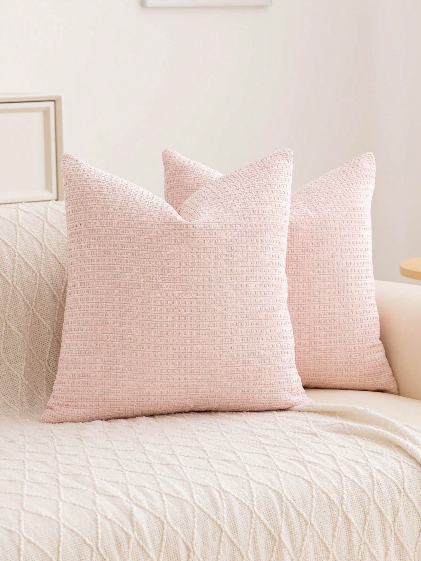 1pc Chenille Decorative Pillow Cover, Soft Woven Texture Luxury Cushion Cover For Bed And Living Room Sofa