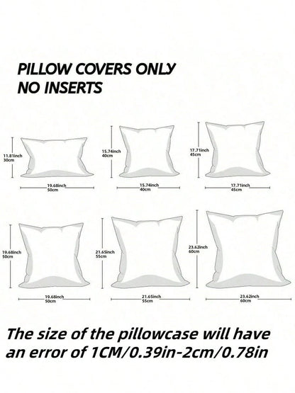 1pc Chenille Decorative Pillow Cover, Soft Woven Texture Luxury Cushion Cover For Bed And Living Room Sofa