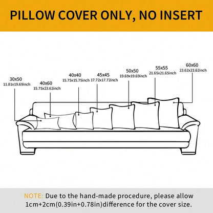 1pc Chenille Decorative Pillow Cover, Soft Woven Texture Luxury Cushion Cover For Bed And Living Room Sofa