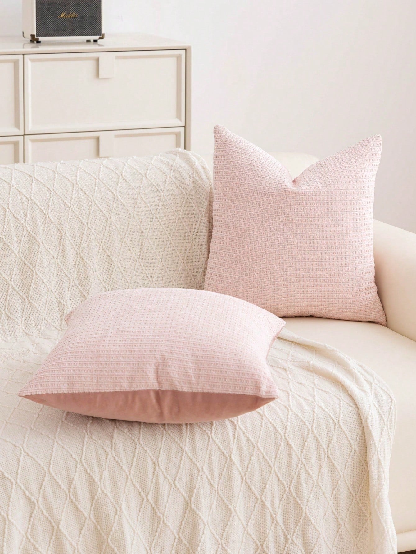 1pc Chenille Decorative Pillow Cover, Soft Woven Texture Luxury Cushion Cover For Bed And Living Room Sofa