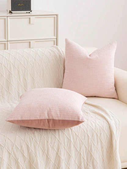 1pc Chenille Decorative Pillow Cover, Soft Woven Texture Luxury Cushion Cover For Bed And Living Room Sofa