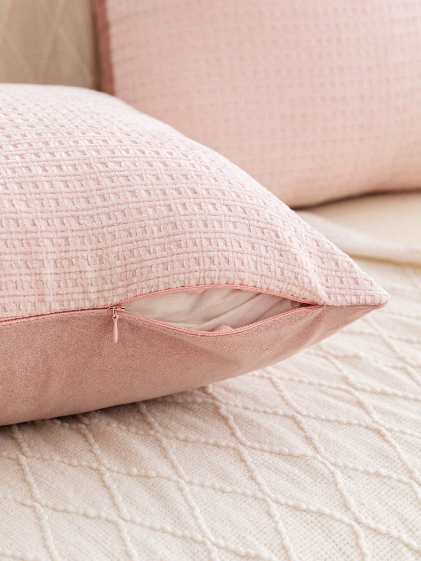 1pc Chenille Decorative Pillow Cover, Soft Woven Texture Luxury Cushion Cover For Bed And Living Room Sofa
