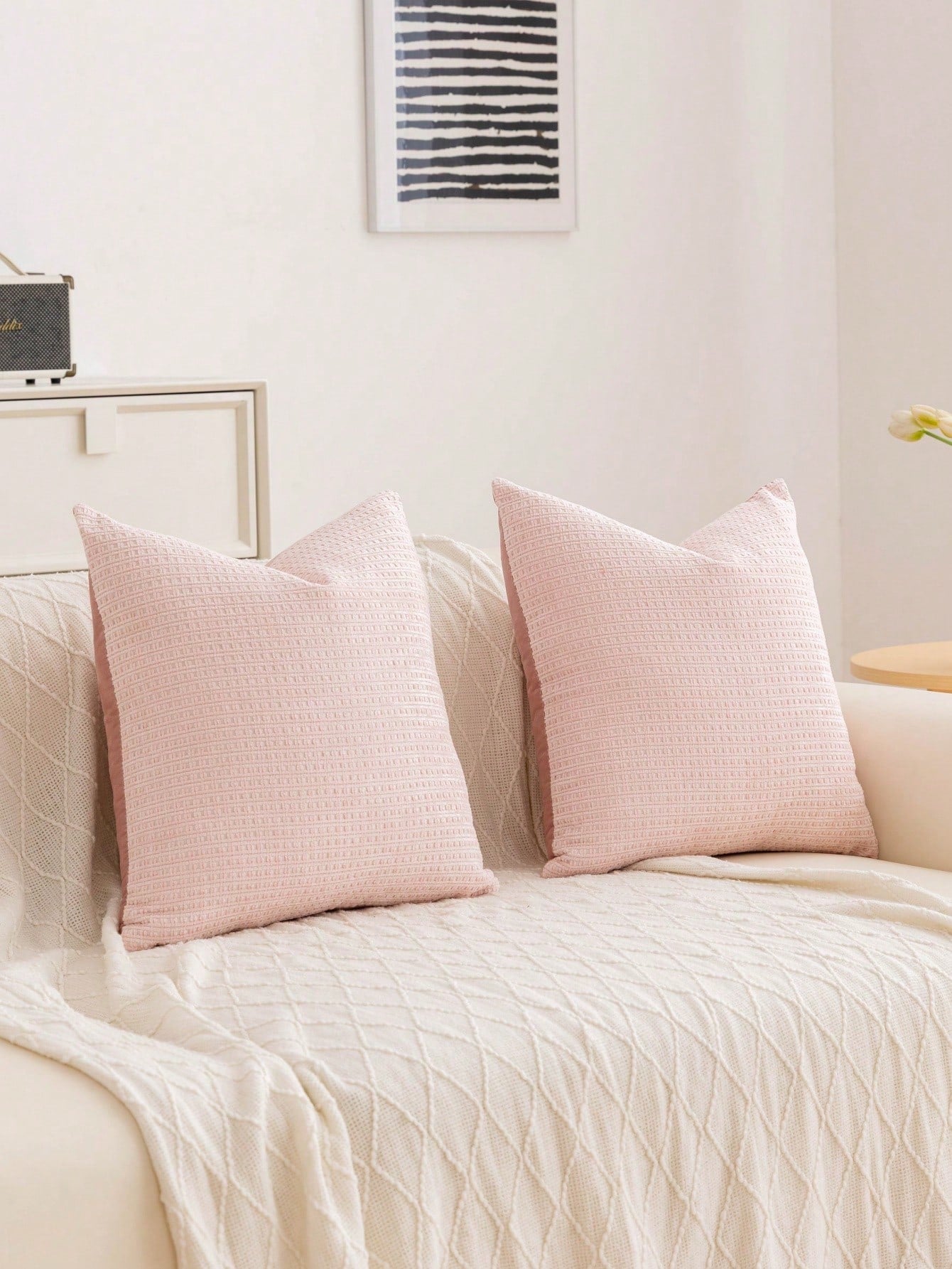 1pc Chenille Decorative Pillow Cover, Soft Woven Texture Luxury Cushion Cover For Bed And Living Room Sofa