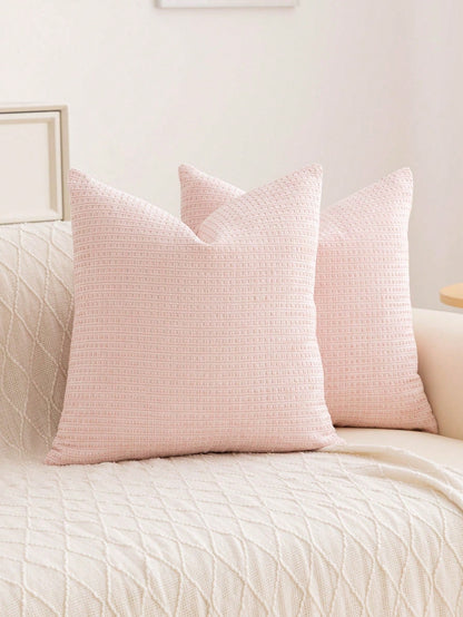 1pc Chenille Decorative Pillow Cover, Soft Woven Texture Luxury Cushion Cover For Bed And Living Room Sofa