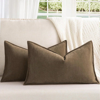 1pc Chenille Herringbone Pattern Throw Pillow Cover (Pillow Insert Not Included), Farmhouse Style Home Decor Sofa Cushion Cover, Solid Color Home Decoration Suitable For Bedroom, Balcony, Living Room