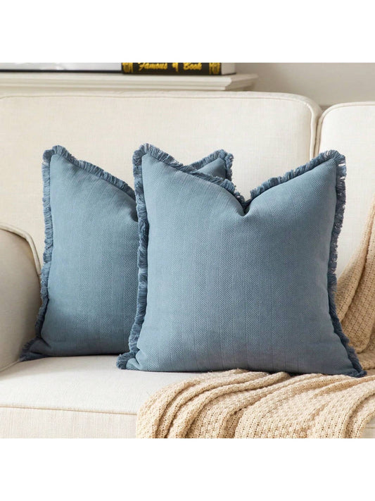 1pc Chenille Tassel Decorative Throw Pillow Cover, Minimalist & Practical Multifunctional