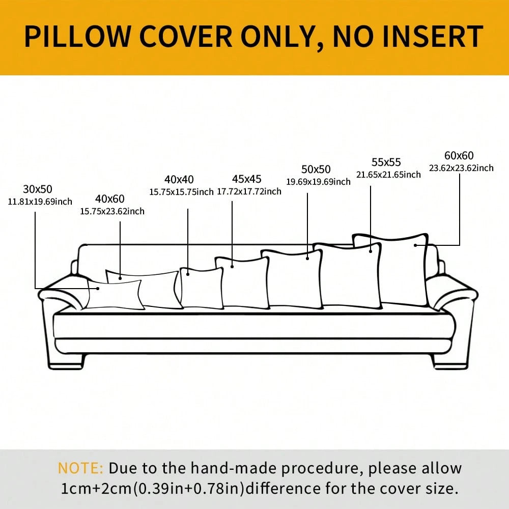 1pc Chenille Tassel Decorative Throw Pillow Cover, Minimalist & Practical Multifunctional
