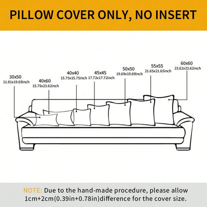 1pc Chenille Tassel Decorative Throw Pillow Cover, Minimalist & Practical Multifunctional