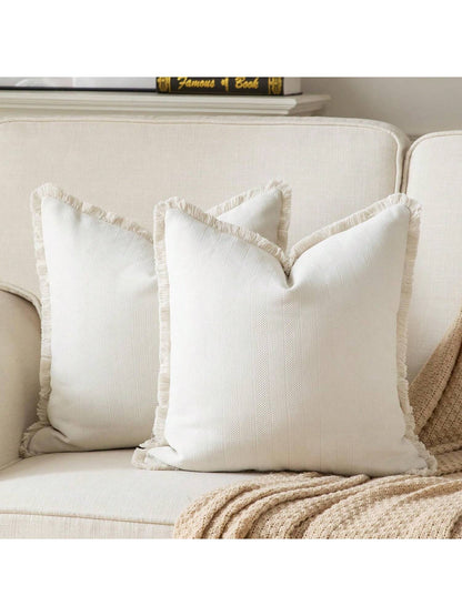 1pc Chenille Tassel Decorative Throw Pillow Cover, Minimalist & Practical Multifunctional
