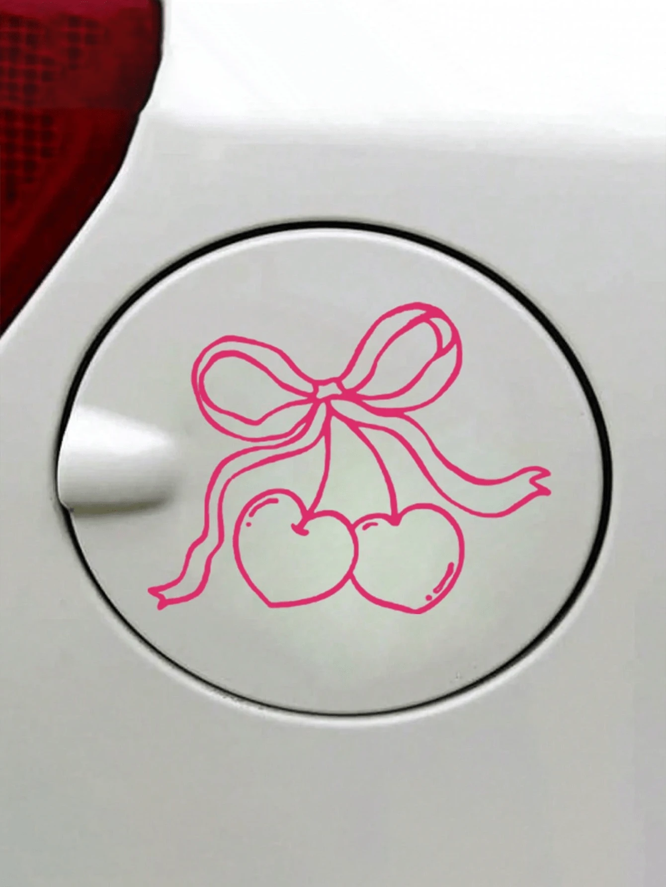1pc Cherry Bow Vinyl Car Sticker, Auto Accessories, Fuel Tank Decal, Bumper Sticker, Car Decal