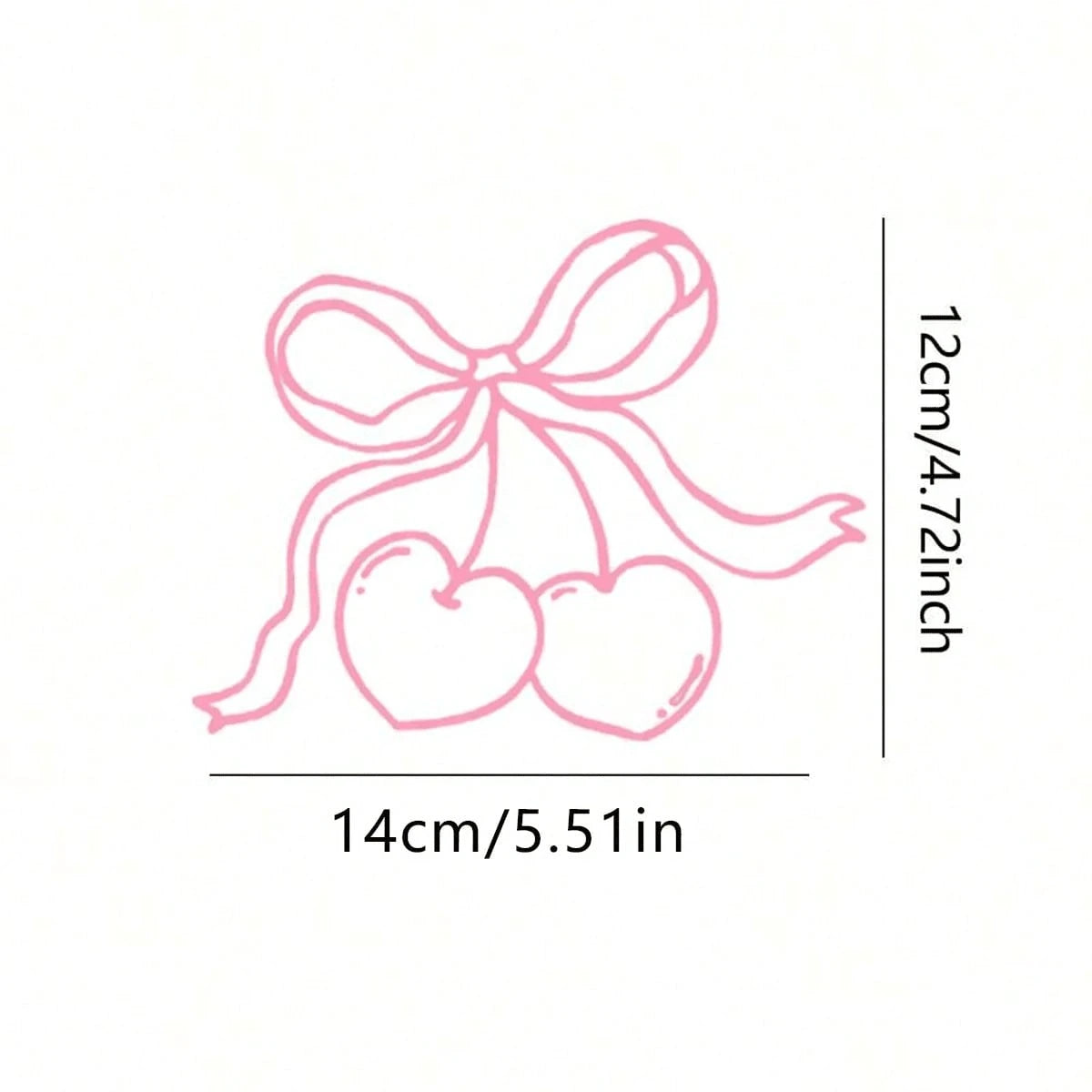 1pc Cherry Bow Vinyl Car Sticker, Auto Accessories, Fuel Tank Decal, Bumper Sticker, Car Decal