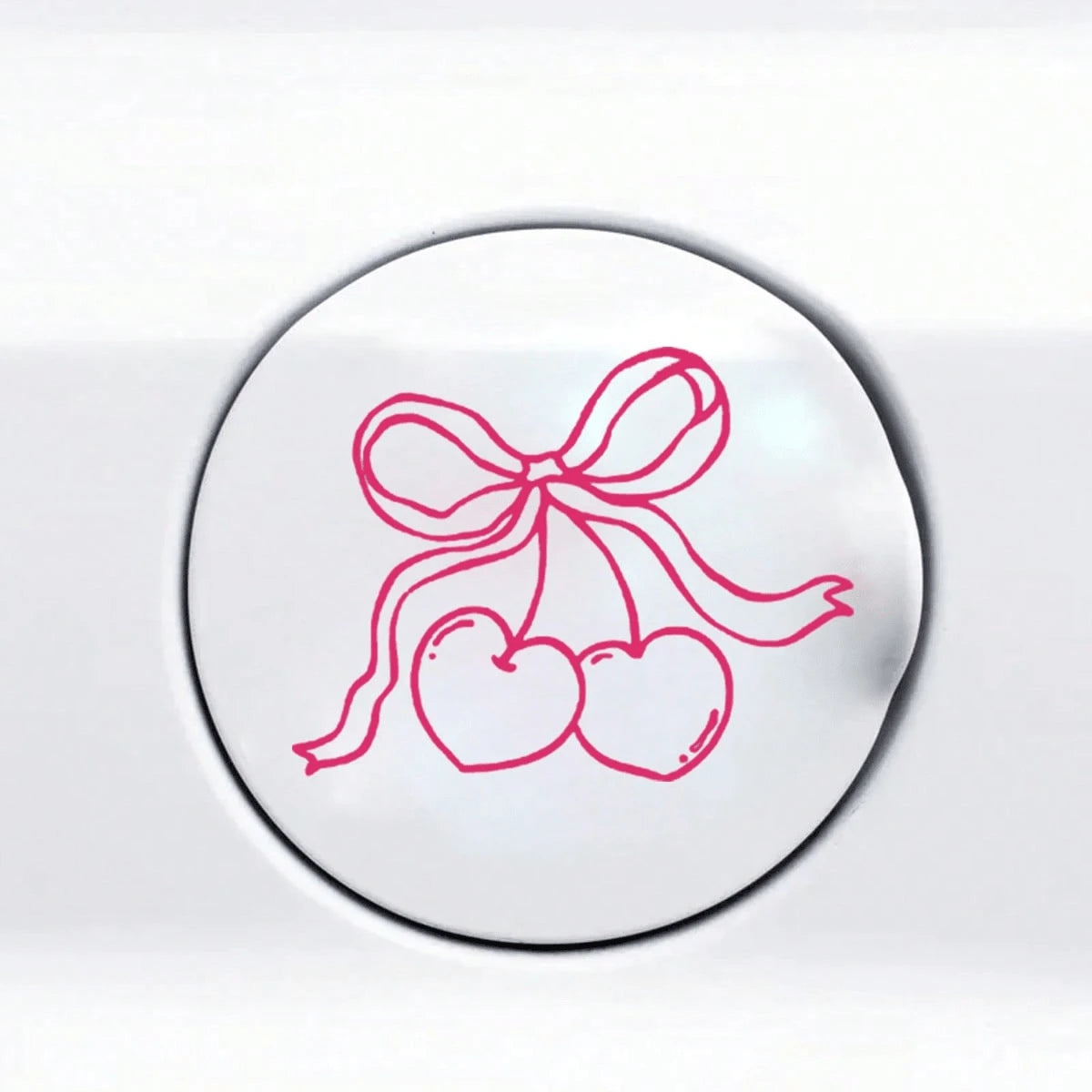 1pc Cherry Bow Vinyl Car Sticker, Auto Accessories, Fuel Tank Decal, Bumper Sticker, Car Decal