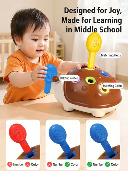1pc Children's Early Education Assembling Hedgehog Toy, Intelligence Development & Hand-Eye Coordination Exercise, Baby Holiday Gift