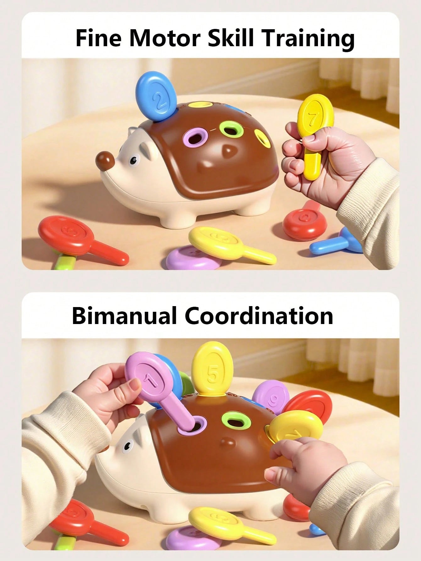 1pc Children's Early Education Assembling Hedgehog Toy, Intelligence Development & Hand-Eye Coordination Exercise, Baby Holiday Gift
