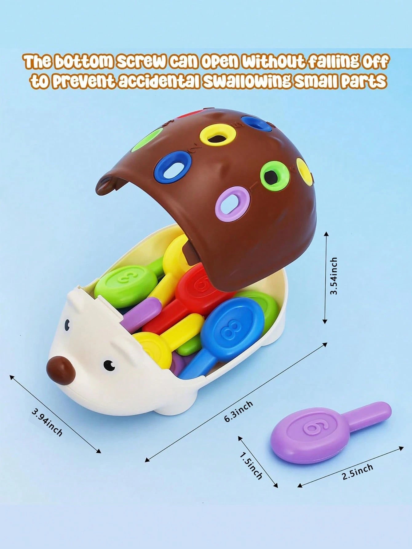 1pc Children's Early Education Assembling Hedgehog Toy, Intelligence Development & Hand-Eye Coordination Exercise, Baby Holiday Gift
