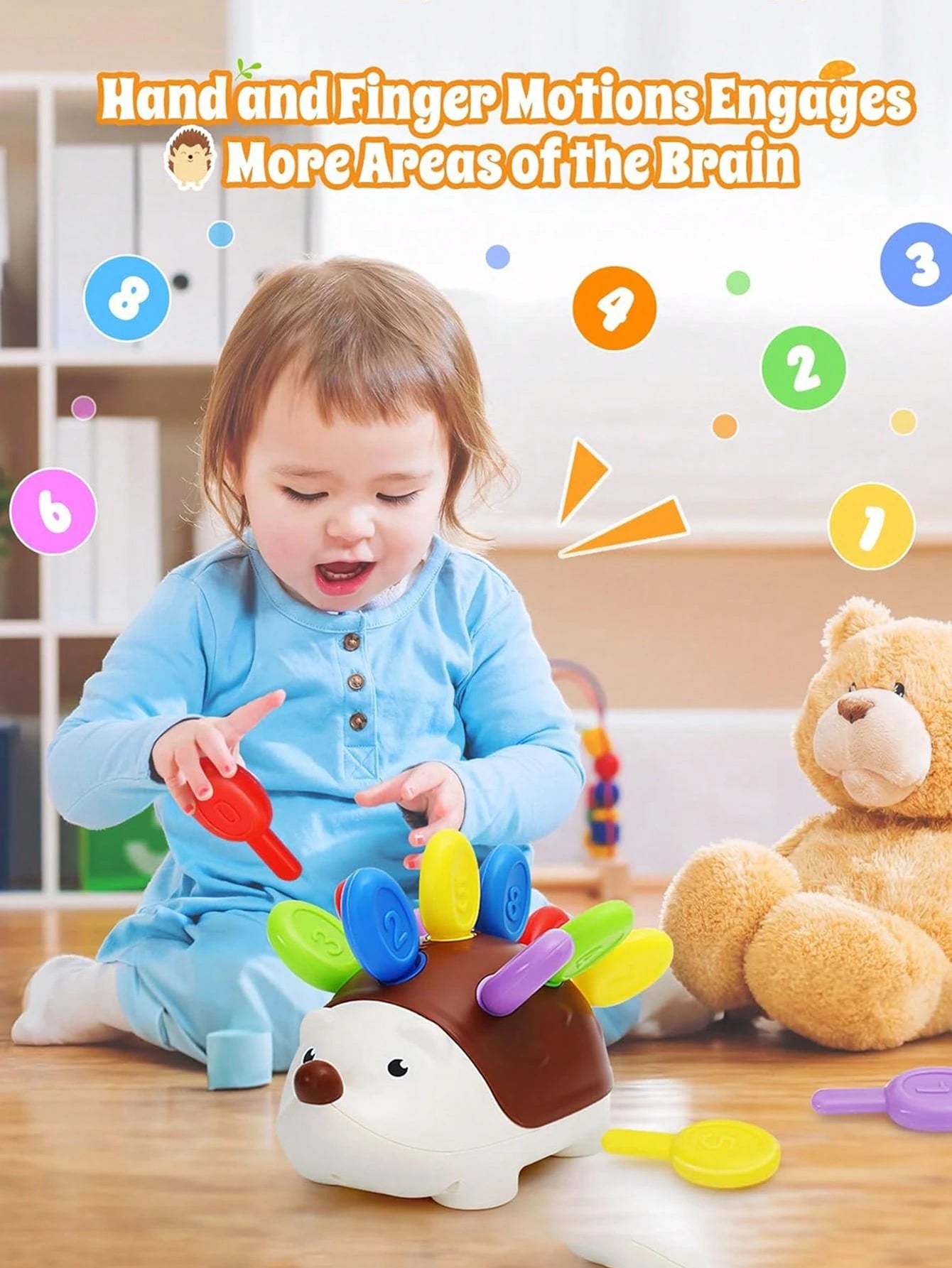 1pc Children's Early Education Assembling Hedgehog Toy, Intelligence Development & Hand-Eye Coordination Exercise, Baby Holiday Gift