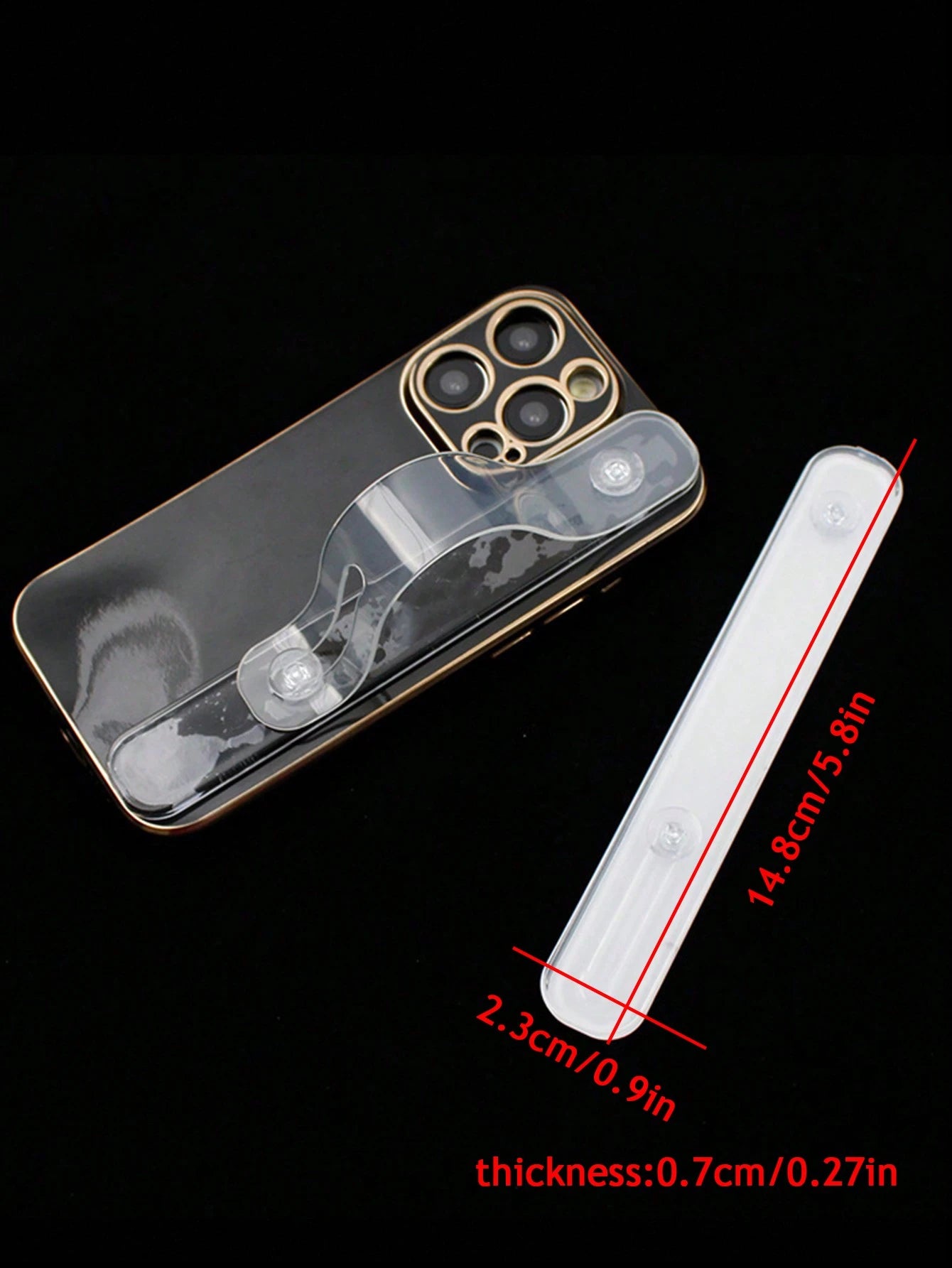 1pc Clear Adhesive Wristband Bracket For Phone, Wrist Strap Holder Back Clip Phone Wristband Back Adhesive Wrist Support Compatible With IPhone, Android Phone, Gift For Birthday, Family, Friends Finge