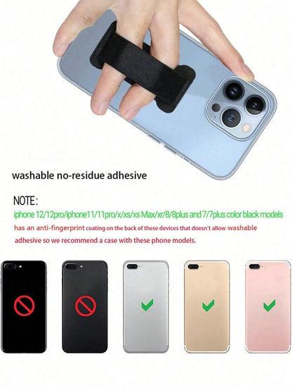 1pc Clear Adhesive Wristband Bracket For Phone, Wrist Strap Holder Back Clip Phone Wristband Back Adhesive Wrist Support Compatible With IPhone, Android Phone, Gift For Birthday, Family, Friends Finge