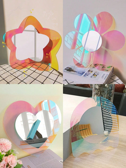 1pc Colorful Acrylic Mirror Wall Sticker, Waterproof, Suitable For Wall Decor, Bathroom Decor, Bedroom Decor, Room Decor, Living Room Decor, Home Decor, Living Room Wall Art, Wall Decal