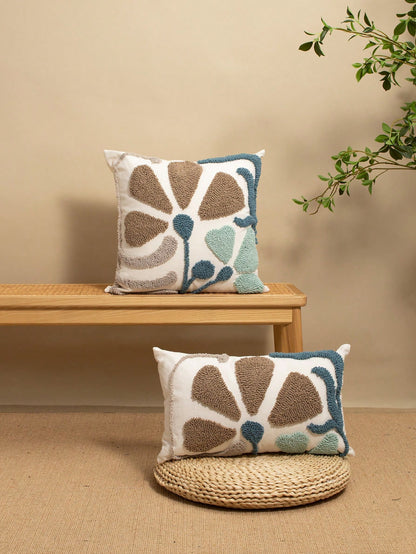 1pc Colorful Floral Pattern Pillow Cover, Plush Embroidered Pastoral Style, Home Decor For Living Room, Bedroom, Sofa, Car Waist Cushion, Headboard, Holiday Party, Garden Decoration, Suitable For All