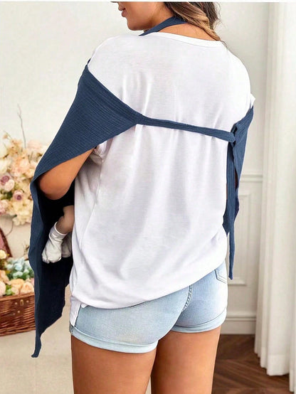 1pc Comfortable Breathable Multifunctional Nursing Cover, Anti-Peeping Pure Cotton Delicate Printed Nursing Scarf, Breastfeeding Shirt For Moms, Nursing Apron, Suitable For All Seasons