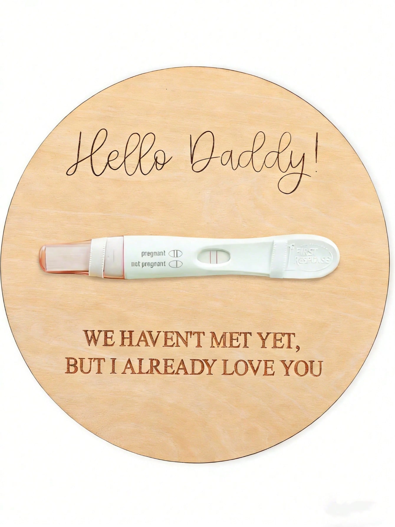 1pc Creative Baby Surprise Announcement, Pregnancy Reveal Wooden Plaque For Husband, "You're Going To Be A Dad" Wooden Board, Round Keepsake, Natural Wood, Suitable For New Parents And Baby Shower, Gi