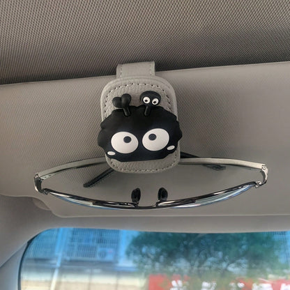 1pc Creative Coal Ball Design Car Sunglasses Holder| Magnetic Clip-On Sun Visor Organizer For Glasses – Quick Release & Anti-Slip| Universal Fit For All Cars