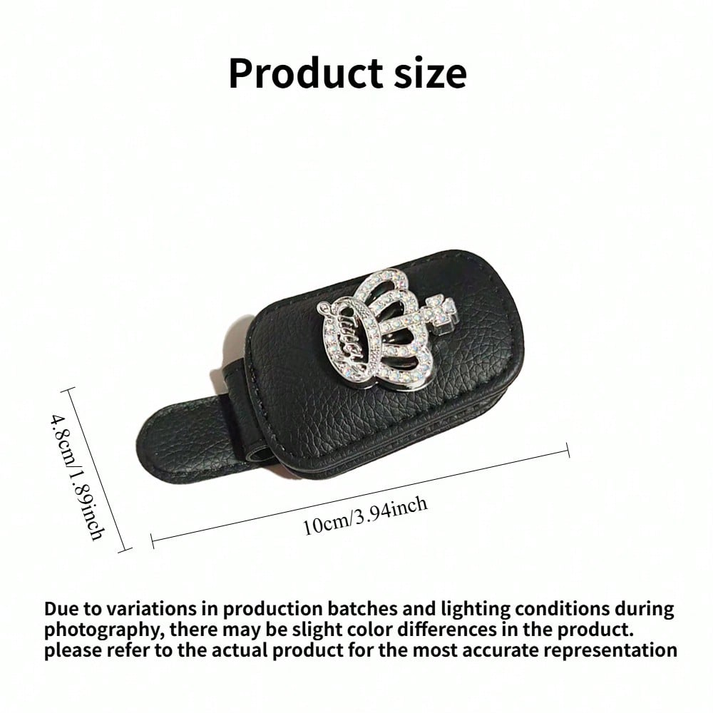 1pc Creative Crown Car Glasses Clip, Oil Card & Receipt Holder, Fashionable Car Sun Visor Clip, Women's Car Interior Accessory