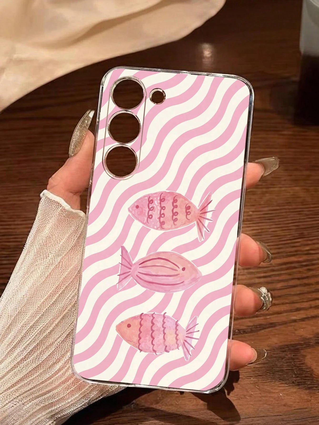 1pc Creative Striped Drinking Milk Tea Playful Monkey Transparent Soft Protective Case Compatible With Huawei Honor, Galaxy A04e/12/A13/A14/A34/A50/A52/A53/A54/S21/S22/S23/S24/S25/S25Ultra/S25FE/S26/S