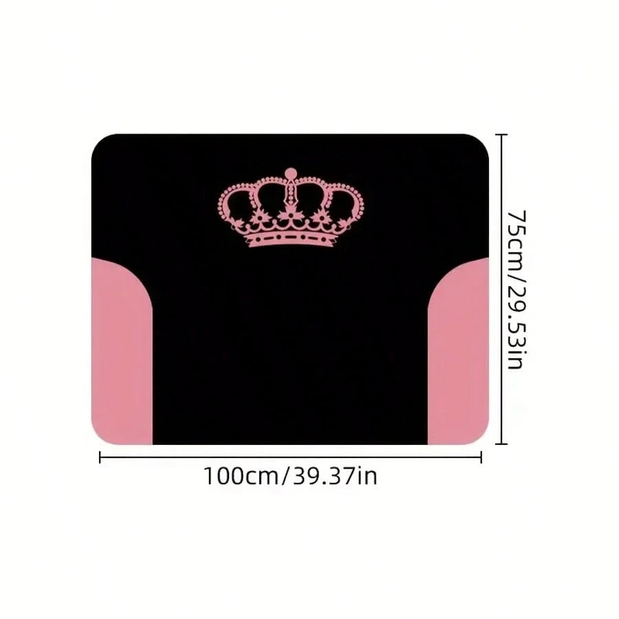 1pc Crystal Velvet Car Trunk Mat- Pink Crown Print Design, Anti-Slip, Keeps Your Vehicle Clean And Tidy, Protection For SUV And Sedan, SUV Cargo Mat| Vibrant Rose Design| Anti-Slip Surface, Car Mat