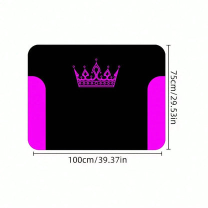 1pc Crystal Velvet Car Trunk Mat- Pink Crown Print Design, Anti-Slip, Keeps Your Vehicle Clean And Tidy, Protection For SUV And Sedan, SUV Cargo Mat| Vibrant Rose Design| Anti-Slip Surface, Car Mat