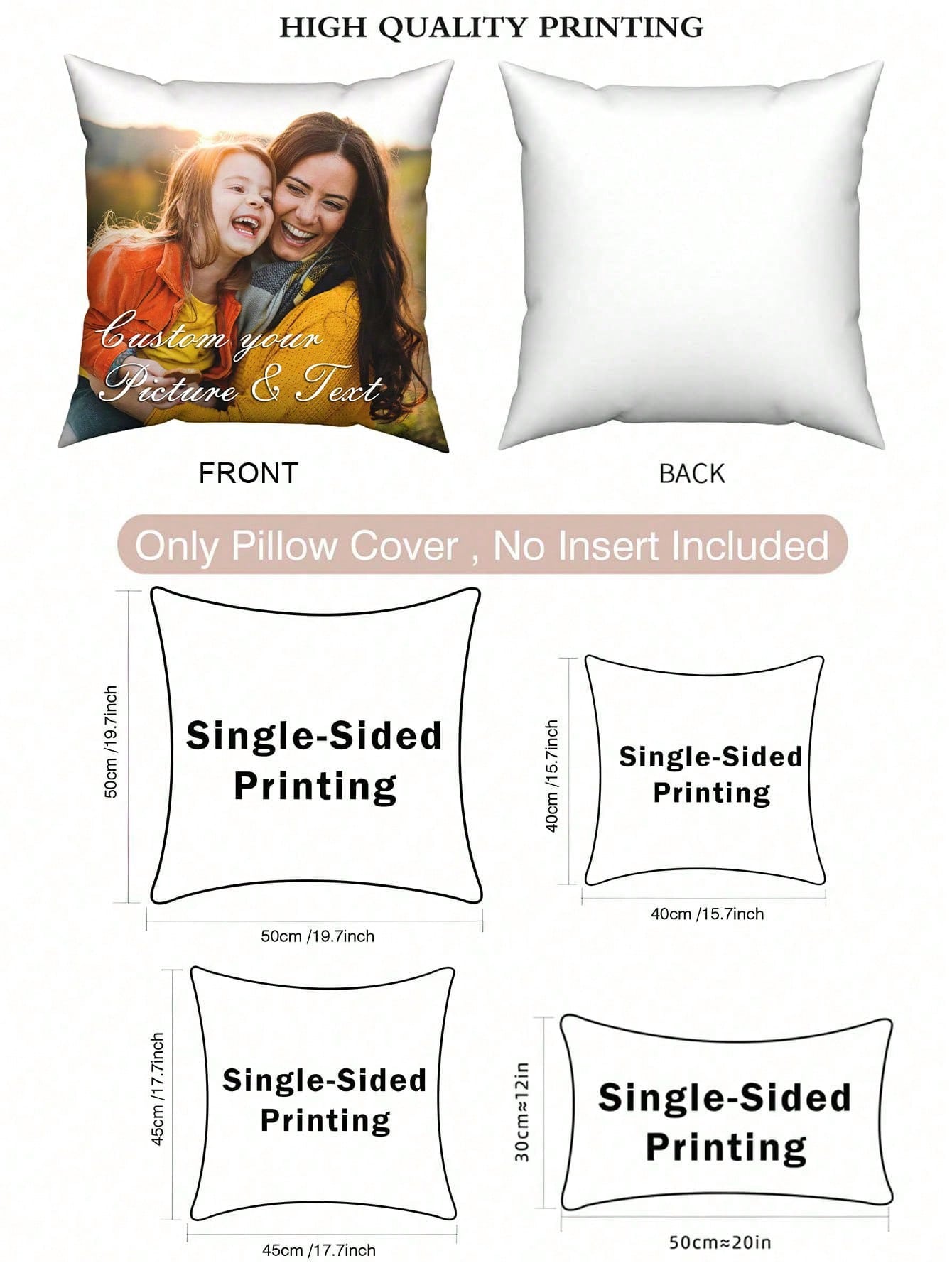 1pc Custom Funny Face Plush Photo Print Pillow Cover For Couple, Pet, Home Decor, All Seasons Washable, Birthday Gift