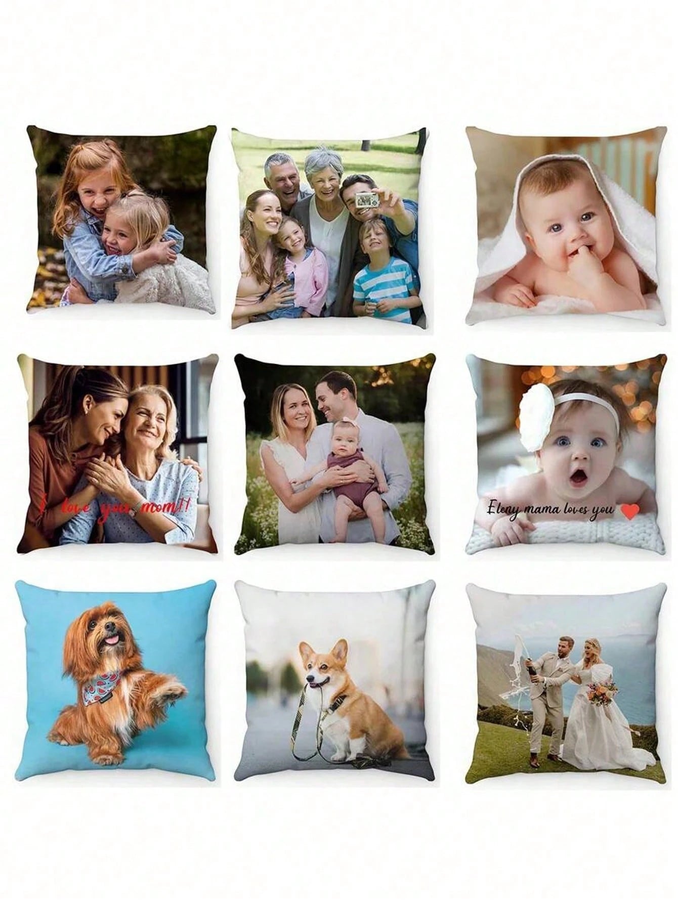 1pc Custom Photo Printed Pillowcase, Personalized Single-Sided Pillow Cover For Pet, Friends. Perfect For Wedding, Mother's Day, Gifts For Him Her, Housewarming, Bedroom/Living Room, Aesthetic Room De