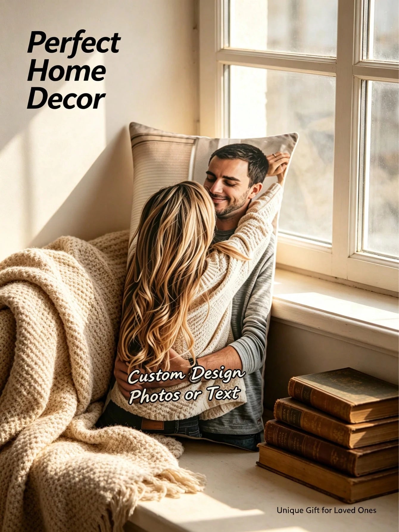 1pc Customized Double-Sided Photo Or Text Long Pillowcase, Personalized Gift, Suitable For Father's Day, Mother's Day, Halloween, Christmas, Christmas Eve, Valentine's Day, Birthday, Anniversary, Than