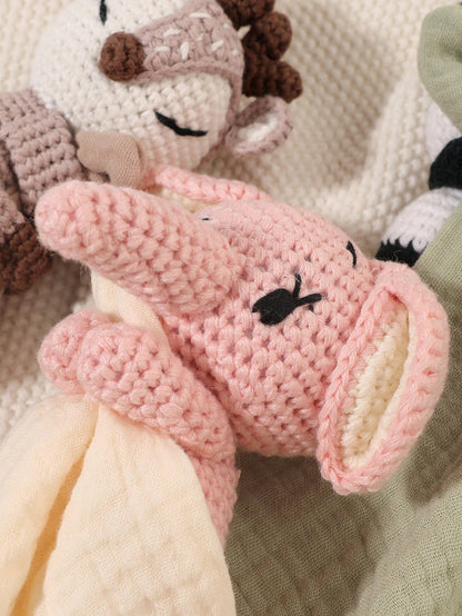 1pc Customized Embroidered Name Rabbit Face Towel/Handkerchief/Bib, Soft Baby Comforter Cloth, Decoration Gift For Baby Boys And Girls, Pink/White/Khaki