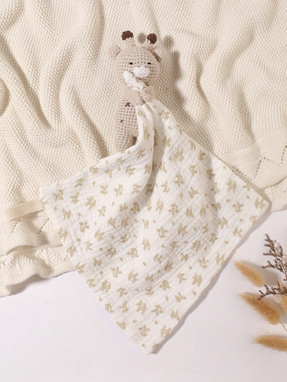 1pc Customized Embroidered Name Rabbit Face Towel/Handkerchief/Bib, Soft Baby Comforter Cloth, Decoration Gift For Baby Boys And Girls, Pink/White/Khaki