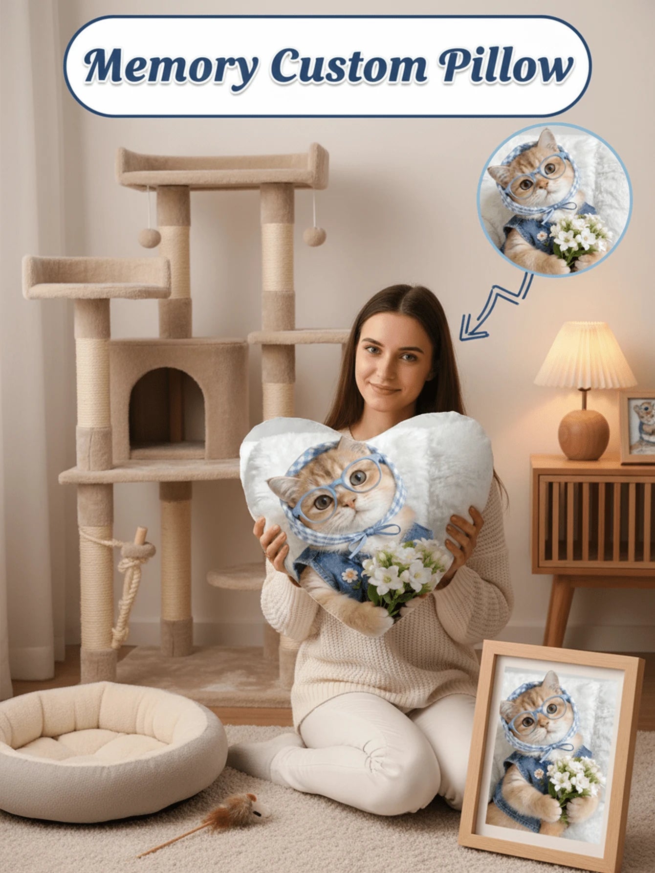 1pc Customized Heart-Shaped Throw Pillow, You Can Make Your Favorite Photo (Family Photo/Selfie/Pet Photo/Friends Group Photo/Party Photo) Into A Personalized Pillow, Suitable For Home Decor, Holiday