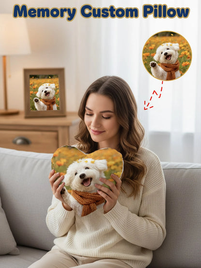 1pc Customized Heart-Shaped Throw Pillow, You Can Make Your Favorite Photo (Family Photo/Selfie/Pet Photo/Friends Group Photo/Party Photo) Into A Personalized Pillow, Suitable For Home Decor, Holiday