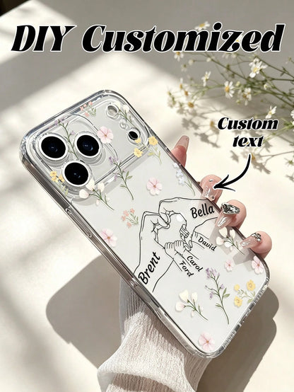 1pc Customized Mother's Day Phone Case, Transparent Anti-Drop Personalized Name Phone Case Compatible With Iphone 11/12/13/14/15/16 Pro Max/16 Pro/16 Plus, S26 Ultra/S25 Ultra/S24 Ultra/S23/S22/A56/A5