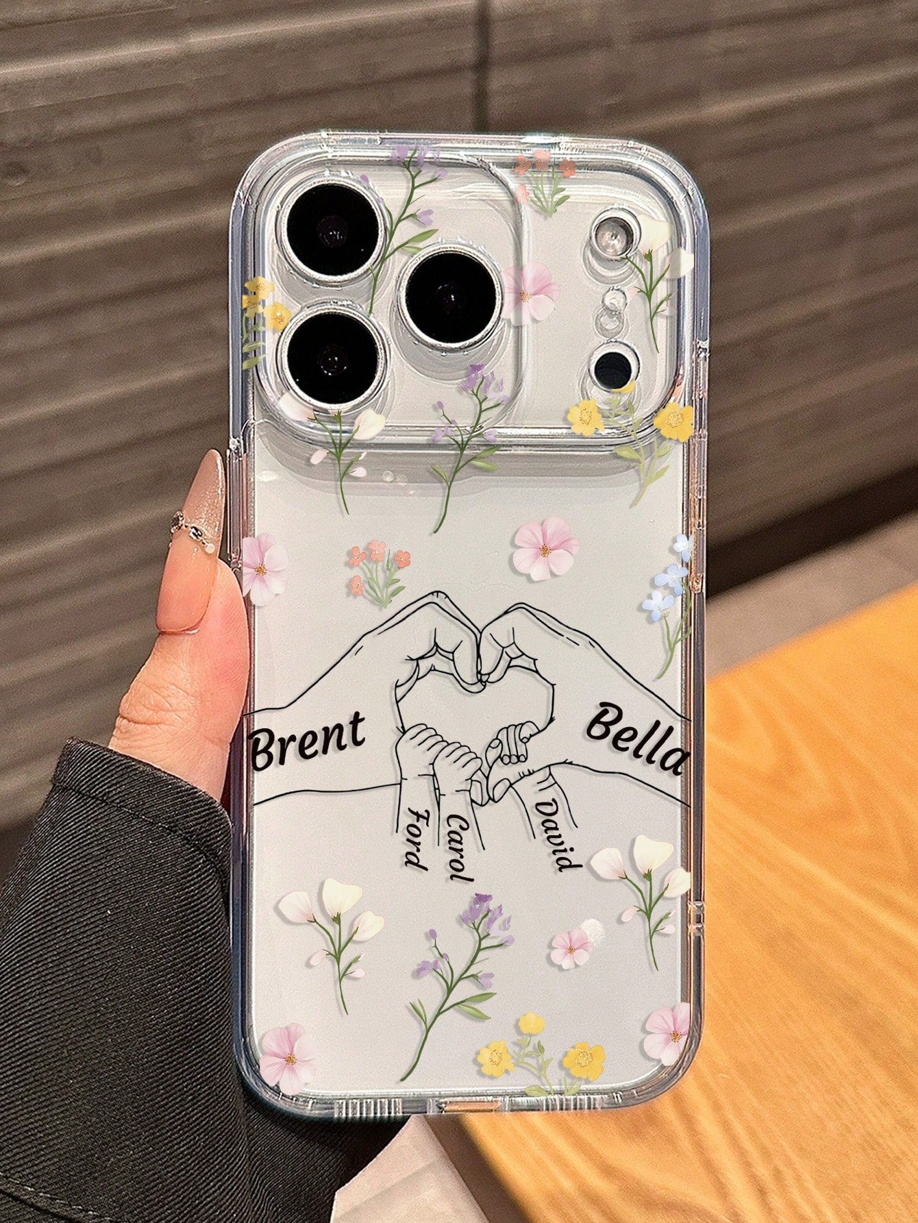 1pc Customized Mother's Day Phone Case, Transparent Anti-Drop Personalized Name Phone Case Compatible With Iphone 11/12/13/14/15/16 Pro Max/16 Pro/16 Plus, S26 Ultra/S25 Ultra/S24 Ultra/S23/S22/A56/A5